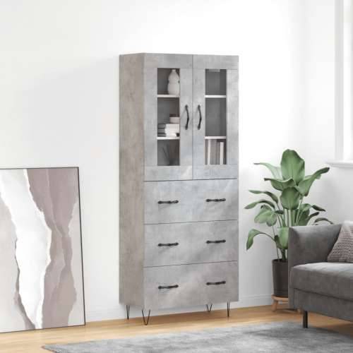 Visoka komoda siva betona 69,5x34x180 cm od konstruiranog drva - Beton siva 1 3 ladice Cijena