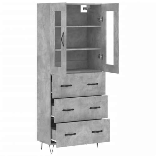 Visoka komoda siva betona 69,5x34x180 cm od konstruiranog drva - Beton siva 1 3 ladice Cijena