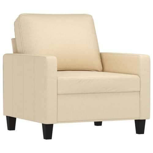 Fotelja s tabureom krem 60 cm od tkanine - Krema Cijena
