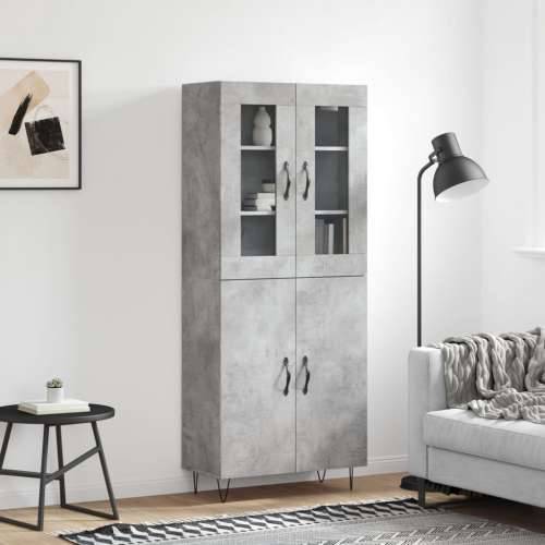 Visoka komoda siva betona 69,5x34x180 cm od konstruiranog drva - Beton siva 1 2 vrata Cijena