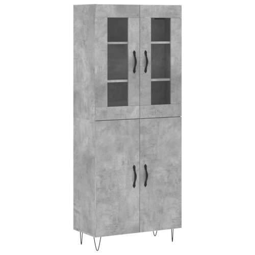 Visoka komoda siva betona 69,5x34x180 cm od konstruiranog drva - Beton siva 1 2 vrata Cijena