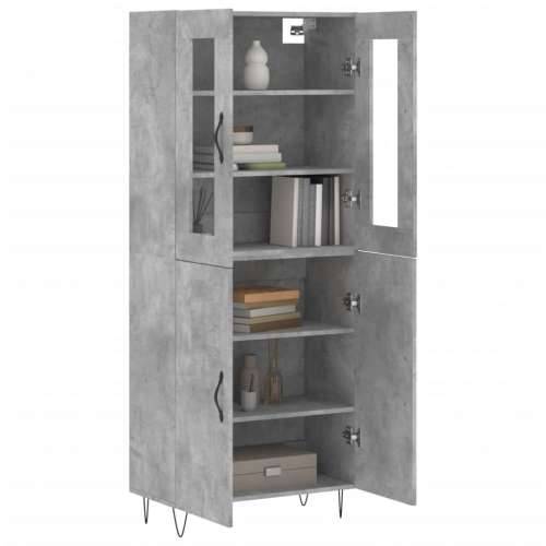 Visoka komoda siva betona 69,5x34x180 cm od konstruiranog drva - Beton siva 1 2 vrata Cijena