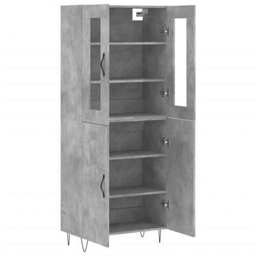 Visoka komoda siva betona 69,5x34x180 cm od konstruiranog drva - Beton siva 1 2 vrata Cijena