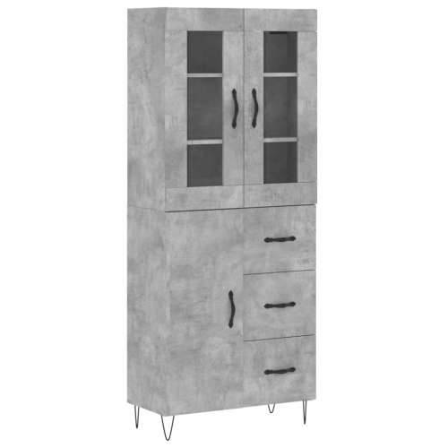 Visoka komoda siva betona 69,5x34x180 cm od konstruiranog drva - Beton siva 1 1 vrata 3 ladice Cijena