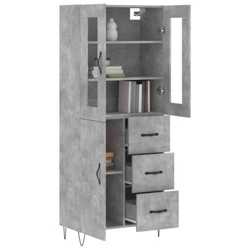 Visoka komoda siva betona 69,5x34x180 cm od konstruiranog drva - Beton siva 1 1 vrata 3 ladice Cijena