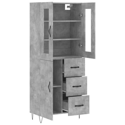 Visoka komoda siva betona 69,5x34x180 cm od konstruiranog drva - Beton siva 1 1 vrata 3 ladice Cijena