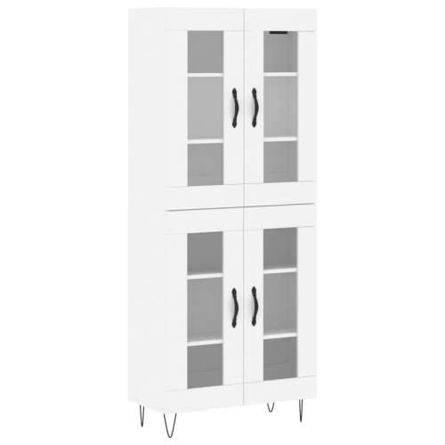 Visoka komoda bijela 69,5x34x180 cm konstruirano drvo - Bijela 1 2 staklena vrata Cijena
