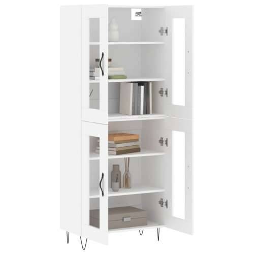 Visoka komoda bijela 69,5x34x180 cm konstruirano drvo - Bijela 1 2 staklena vrata Cijena