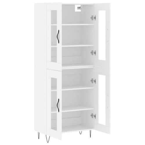 Visoka komoda bijela 69,5x34x180 cm konstruirano drvo - Bijela 1 2 staklena vrata Cijena