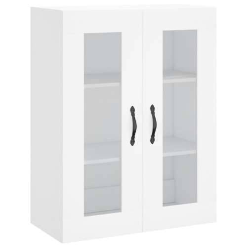 Visoka komoda bijela 69,5x34x180 cm konstruirano drvo - Bijela 1 2 staklena vrata Cijena