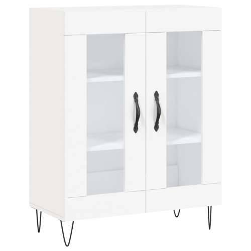 Visoka komoda bijela 69,5x34x180 cm konstruirano drvo - Bijela 1 2 staklena vrata Cijena