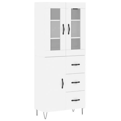 Visoka komoda bijela 69,5x34x180 cm konstruirano drvo - Bijela 1 1 vrata 3 ladice Cijena