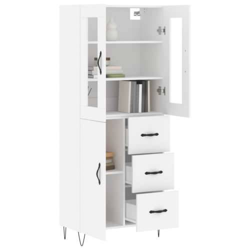 Visoka komoda bijela 69,5x34x180 cm konstruirano drvo - Bijela 1 1 vrata 3 ladice Cijena
