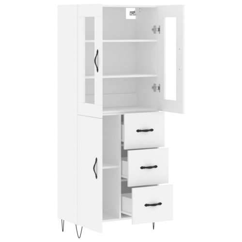 Visoka komoda bijela 69,5x34x180 cm konstruirano drvo - Bijela 1 1 vrata 3 ladice Cijena