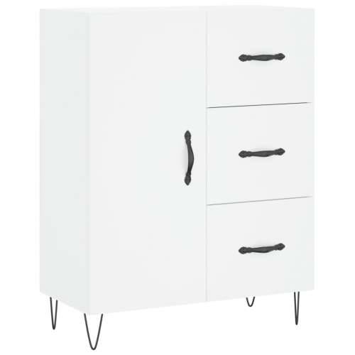 Visoka komoda bijela 69,5x34x180 cm konstruirano drvo - Bijela 1 1 vrata 3 ladice Cijena
