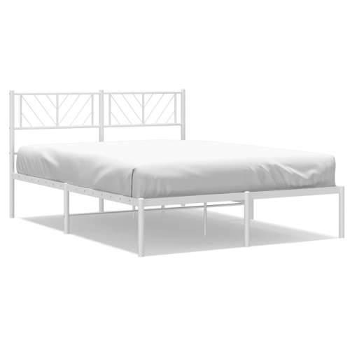 Metalni okvir za krevet s uzglavljem bijeli 120 x 190 cm - Bijela 120 x 190 cm s uzglavljem Cijena