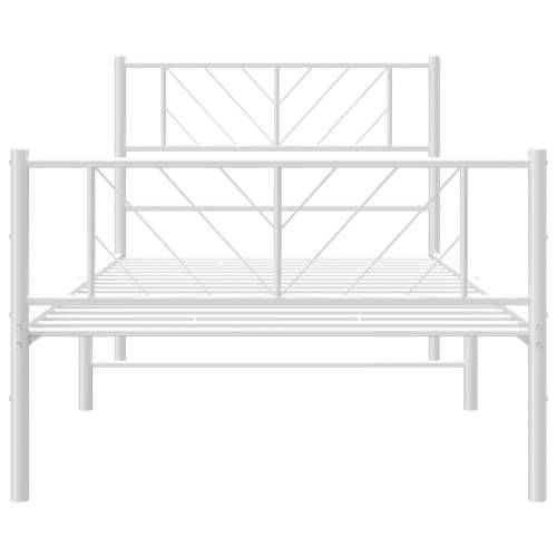 Metalni okvir kreveta uzglavlje i podnožje bijeli 100x200 cm - Bijela 100 x 200 cm s uzglavljem i podnožjem Cijena