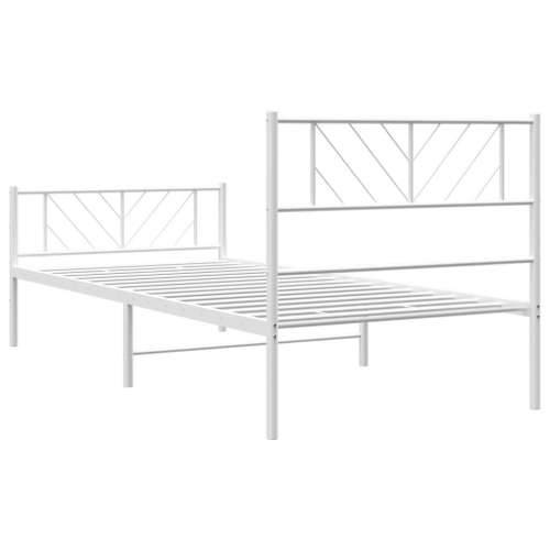 Metalni okvir kreveta uzglavlje i podnožje bijeli 100x200 cm - Bijela 100 x 200 cm s uzglavljem i podnožjem Cijena