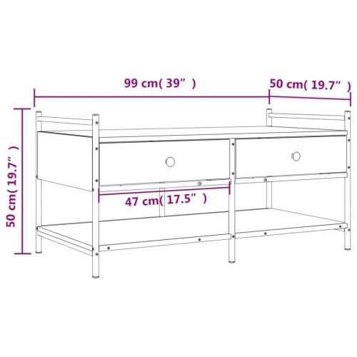 Stolić za kavu boja hrasta 99x50x50 cm konstruirano drvo - sonoma hrast 1 99 cm Cijena