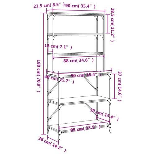 Pekarski stalak sa 6 razina sivog sonome 90x40x180 cm drveni - Sivi hrast sonoma 1 Cijena