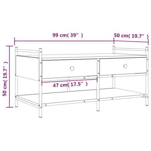 Stolić za kavu Smeđa hrasta 99x50x50 cm konstruirano drvo - Smeđi hrast 1 99 cm Cijena