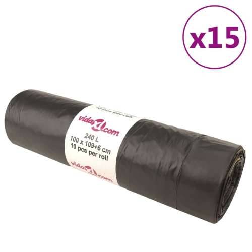 Vreće za smeće s vezicama 150 kom crne 240 L - 240 l s vezicama Cijena