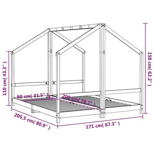 Okvir za dječji krevet bijeli 2x(80x200) cm od masivne borovine - Bijela 2 x (80 x 200) cm Cijena