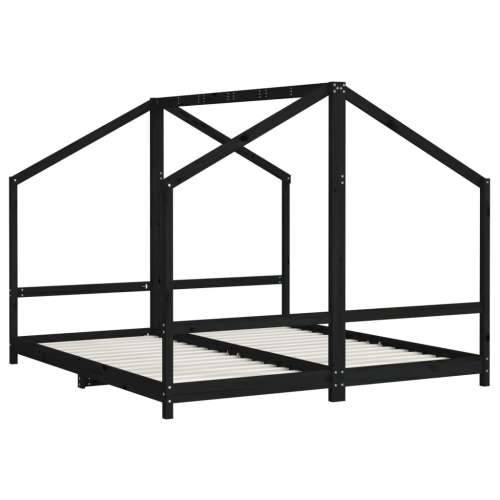 Okvir za dječji krevet crni 2x(90x200) cm masivna borovina - Crna 2 x (90 x 200) cm Cijena