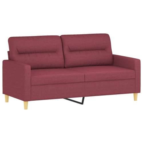2-dijelni set sofa s jastucima crvena boja vina od tkanine - boja crnog vina s jastučićima Cijena