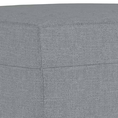 3-dijelni set sofa s jastucima svjetlosivi od tkanine Svjetlosiva s jastučićima i tabureom Cijena