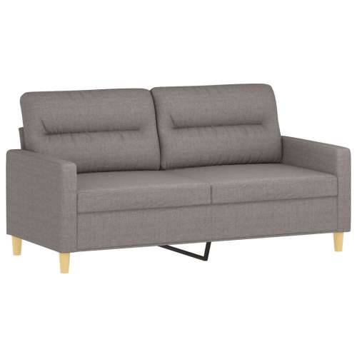 3-dijelni set sofa s jastucima smeđesivi od tkanine - Sivo-smeđa s jastučićima i tabureom Cijena