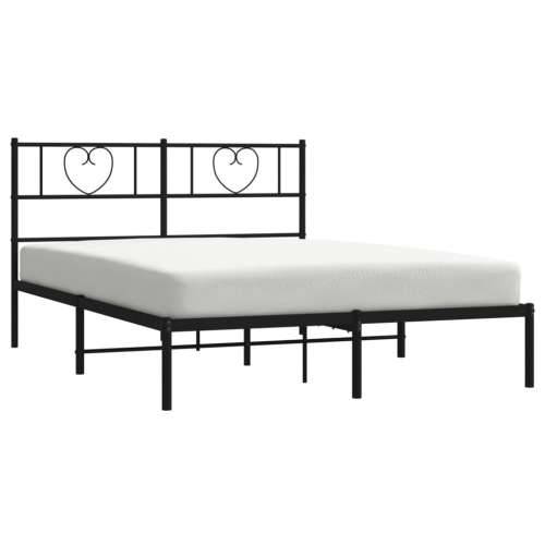 Metalni okvir za krevet s uzglavljem crni 150x200 cm Cijena