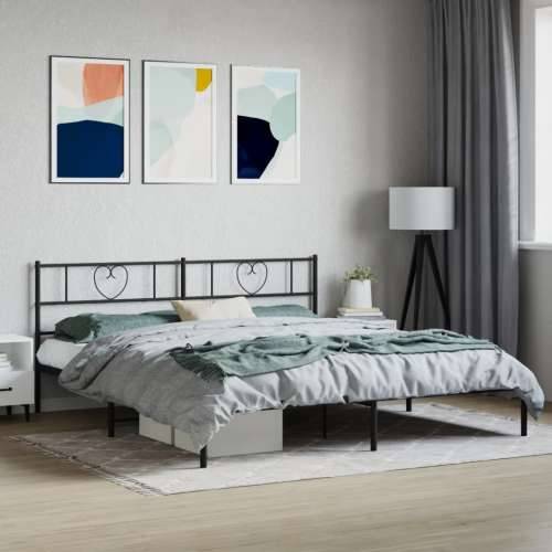 Metalni okvir za krevet s uzglavljem crni 180x200 cm - Crna 180 x 200 cm s uzglavljem Cijena