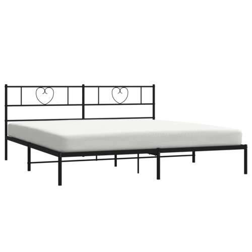 Metalni okvir za krevet s uzglavljem crni 180x200 cm - Crna 180 x 200 cm s uzglavljem Cijena
