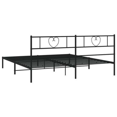 Metalni okvir za krevet s uzglavljem crni 180x200 cm - Crna 180 x 200 cm s uzglavljem Cijena