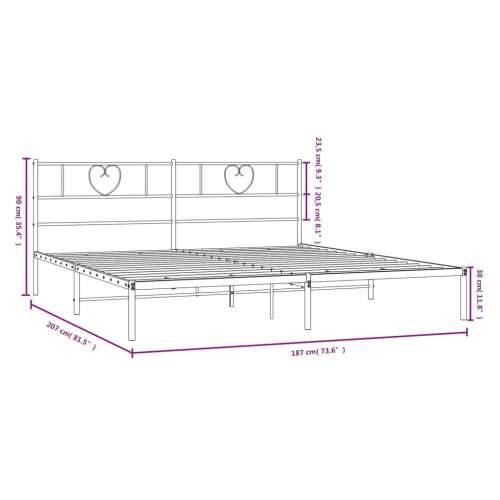 Metalni okvir za krevet s uzglavljem crni 180x200 cm - Crna 180 x 200 cm s uzglavljem Cijena