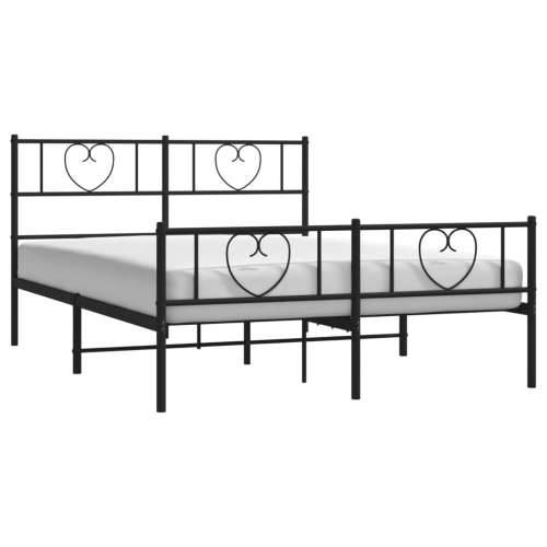 Metalni okvir kreveta uzglavlje i podnožje crni 160x200 cm - Crna 160 x 200 cm s uzglavljem i podnožjem Cijena