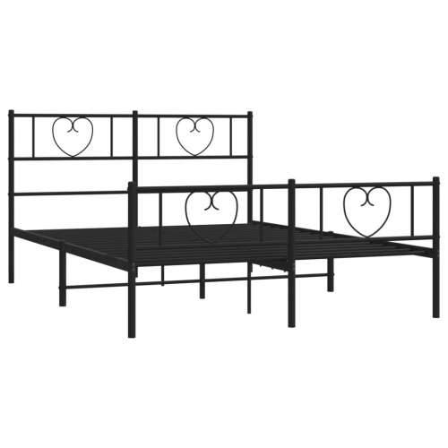 Metalni okvir kreveta uzglavlje i podnožje crni 160x200 cm - Crna 160 x 200 cm s uzglavljem i podnožjem Cijena