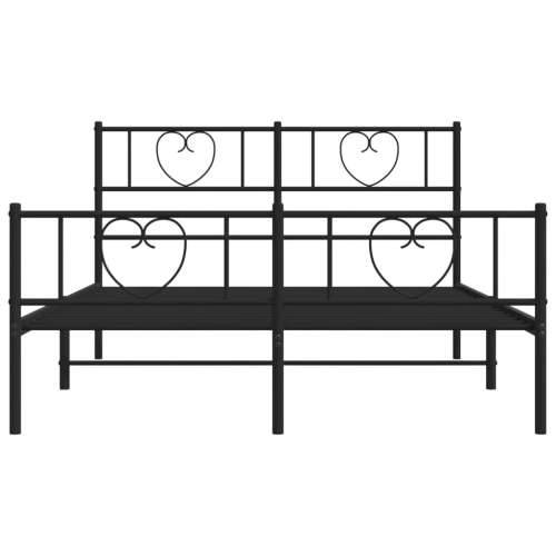 Metalni okvir kreveta uzglavlje i podnožje crni 160x200 cm - Crna 160 x 200 cm s uzglavljem i podnožjem Cijena