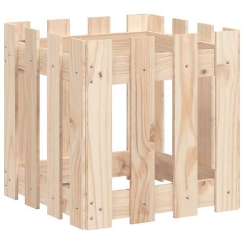 Vrtna sadilica s izgledom ograde 40x40x40 cm masivna borovina Prirodna boja bora 40 x 40 x 40 cm 1 Cijena