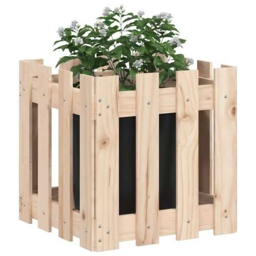 Vrtna sadilica s izgledom ograde 40x40x40 cm masivna borovina Prirodna boja bora 40 x 40 x 40 cm 1 Cijena