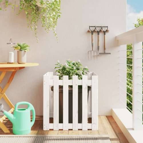Vrtna sadilica s izgledom ograde bijela 60x60x60 cm od borovine - Bijela boja bora 60 x 60 x 60 cm 1 Cijena