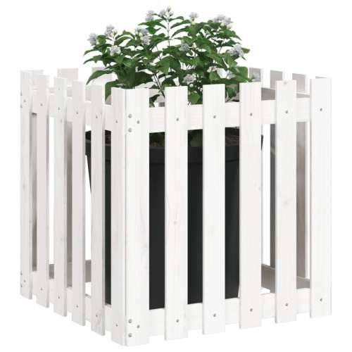 Vrtna sadilica s izgledom ograde bijela 60x60x60 cm od borovine - Bijela boja bora 60 x 60 x 60 cm 1 Cijena