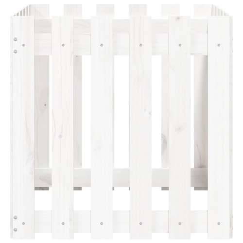 Vrtna sadilica s izgledom ograde bijela 60x60x60 cm od borovine - Bijela boja bora 60 x 60 x 60 cm 1 Cijena