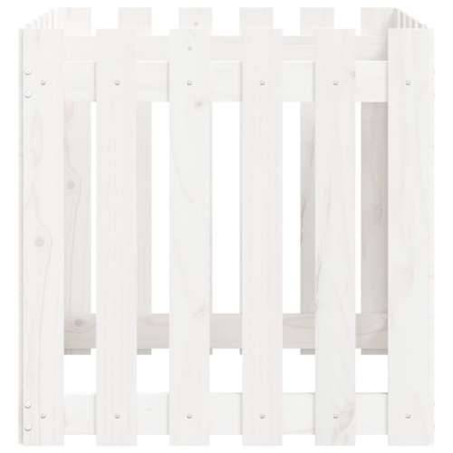Vrtna sadilica s izgledom ograde bijela 60x60x60 cm od borovine - Bijela boja bora 60 x 60 x 60 cm 1 Cijena
