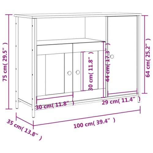 Komoda boja hrasta sonome 100 x 35 x 75 cm konstruirano drvo sonoma hrast 1 Cijena