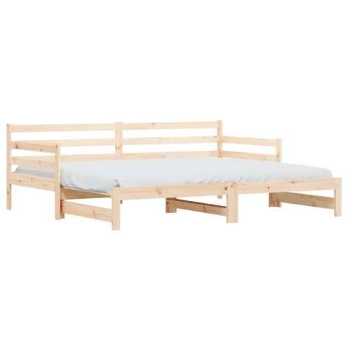 Dnevni krevet na razvlačenje 90 x 200 cm od masivne borovine - Prirodna 90 x 200 cm Cijena