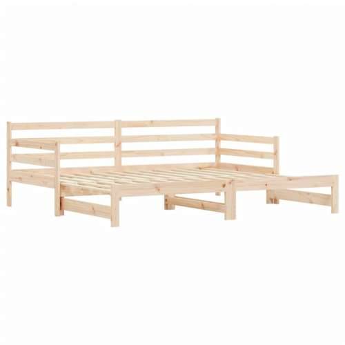 Dnevni krevet na razvlačenje 90 x 200 cm od masivne borovine - Prirodna 90 x 200 cm Cijena