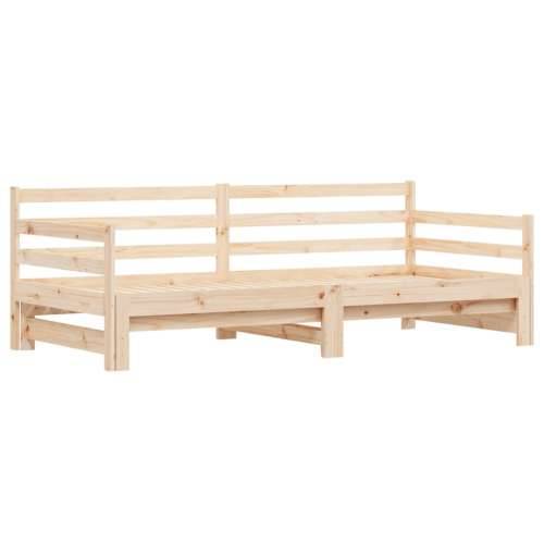 Dnevni krevet na razvlačenje 90 x 200 cm od masivne borovine - Prirodna 90 x 200 cm Cijena