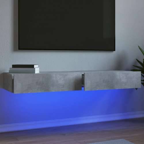 TV ormarići s LED svjetlima 2 kom Siva betona 60x35x15,5 cm